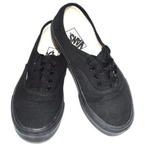 Vans Kids Authentic Canvas Shoes in Black with Lace Closure - Size 13.5